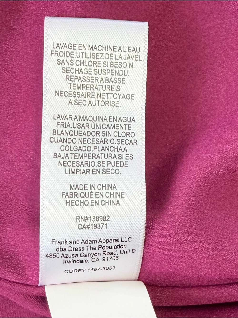 Dress the Population Corey Dress Dark Magenta Purple Midi Fit & Flare Size XL - Picture 15 of 15